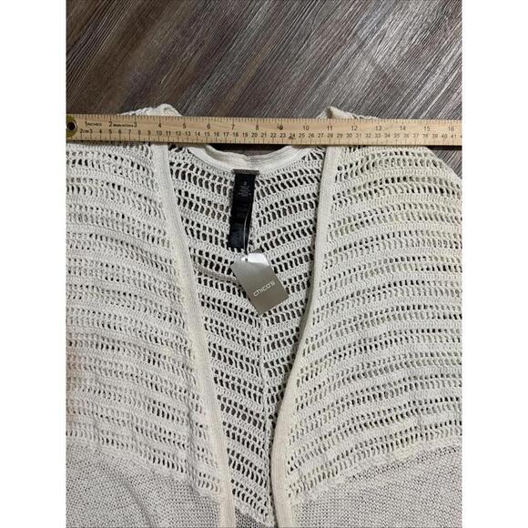 Chicos Beach Boho Quiet Luxury Minimalist Casual Crochet Linen Blend Kimono New - Picture 6 of 12